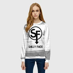 Свитшот женский Sally Face glitch на светлом фоне, цвет: 3D-белый — фото 2