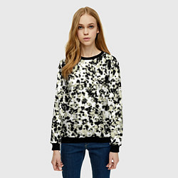 Свитшот женский Паттерн чёрные пятна, цвет: 3D-черный — фото 2