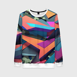 Женский свитшот Камуфляж и цветная геометрия - нейросеть