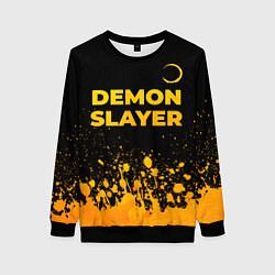 Женский свитшот Demon Slayer - gold gradient: символ сверху