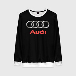 Свитшот женский Audi sport на чёрном, цвет: 3D-белый
