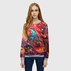 Свитшот женский Новая гжель, цвет: 3D-меланж — фото 2