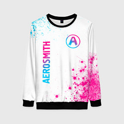 Женский свитшот Aerosmith neon gradient style: надпись, символ