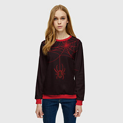Свитшот женский Красная паутина, цвет: 3D-красный — фото 2