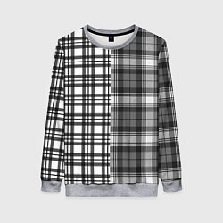 Женский свитшот Черно-белый паттерн клетка