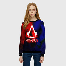 Свитшот женский Assassins Creed fire, цвет: 3D-черный — фото 2