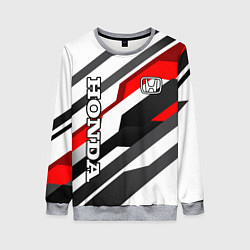 Свитшот женский Honda - red and white, цвет: 3D-меланж
