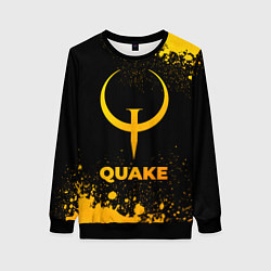Свитшот женский Quake - gold gradient, цвет: 3D-черный