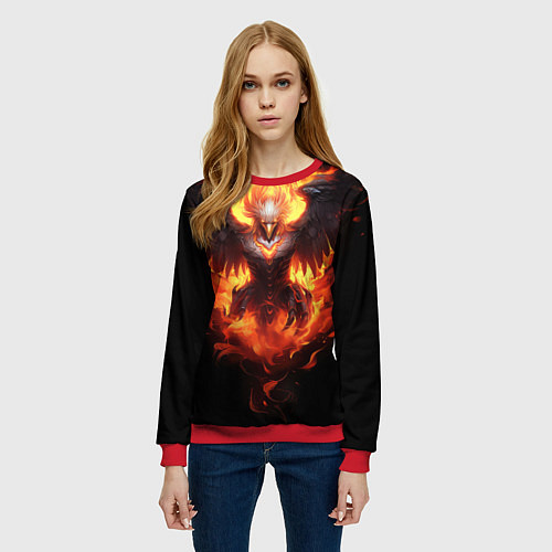 Женский свитшот Стремительный Феникс / 3D-Красный – фото 3