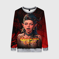 Свитшот женский Карлах - ахегао, цвет: 3D-меланж