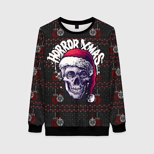 Женский свитшот Horror xmas / 3D-Черный – фото 1