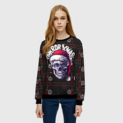 Свитшот женский Horror xmas, цвет: 3D-черный — фото 2