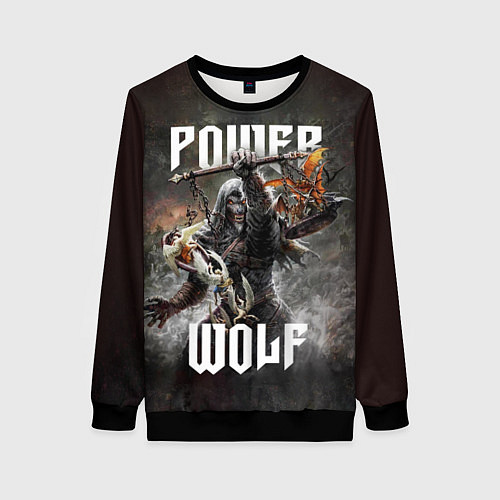 Женский свитшот Powerwolf: werewolf / 3D-Черный – фото 1