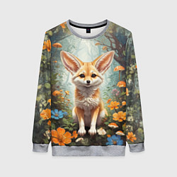 Свитшот женский Милый фенек, цвет: 3D-меланж