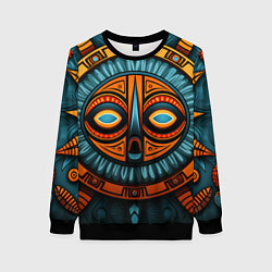 Свитшот женский Орнамент в африканском стиле, цвет: 3D-черный