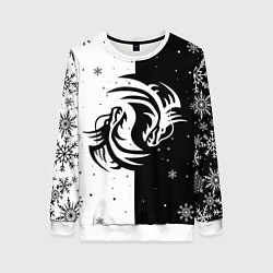 Женский свитшот Инь Янь - Драконы