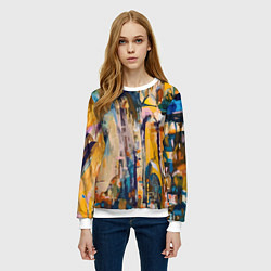 Свитшот женский City in the mountains, цвет: 3D-белый — фото 2