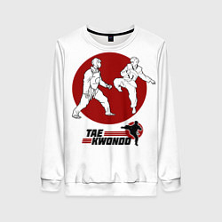 Свитшот женский Бойцы тхэквондо, цвет: 3D-белый