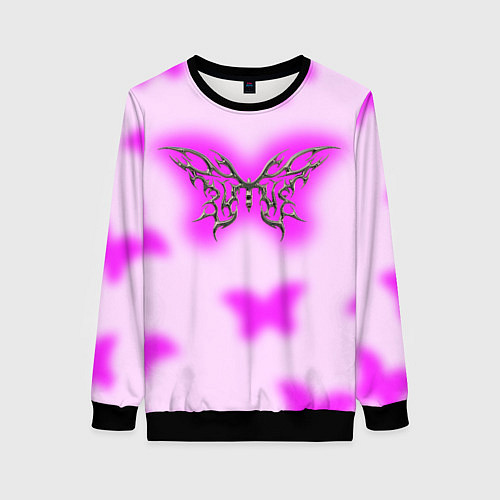 Женский свитшот Y2K purple butterfly / 3D-Черный – фото 1
