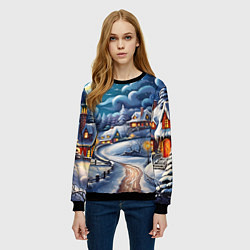 Свитшот женский Новогоднее настроение, цвет: 3D-черный — фото 2