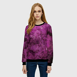 Свитшот женский Абстракция - гранат умбалит, цвет: 3D-черный — фото 2