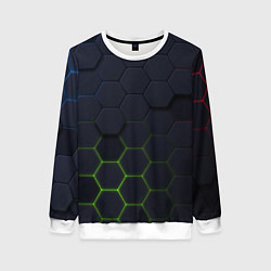 Женский свитшот Абстрактный фон чёрные соты