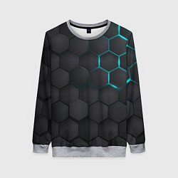 Женский свитшот Чёрный фон соты