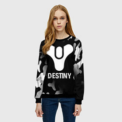 Свитшот женский Destiny glitch на темном фоне, цвет: 3D-черный — фото 2