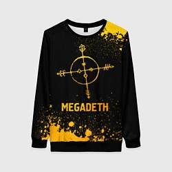 Свитшот женский Megadeth - gold gradient, цвет: 3D-черный