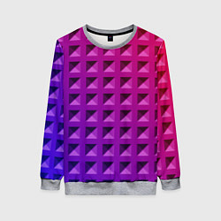 Свитшот женский Пластиковые объемные квадраты, цвет: 3D-меланж