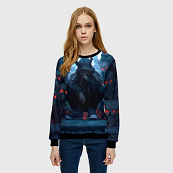Свитшот женский Демон и черепа, цвет: 3D-черный — фото 2