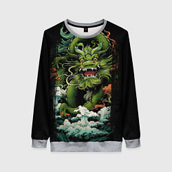 Женский свитшот Зеленый дракон символ года