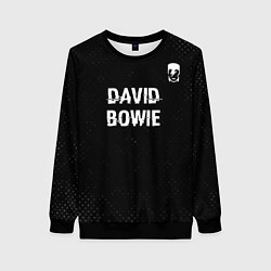 Свитшот женский David Bowie glitch на темном фоне посередине, цвет: 3D-черный