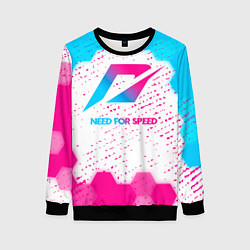 Свитшот женский Need for Speed neon gradient style, цвет: 3D-черный