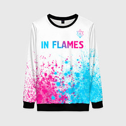 Женский свитшот In Flames neon gradient style посередине