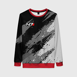 Свитшот женский N7 - mass effect monochrome, цвет: 3D-красный