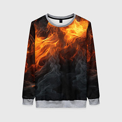 Свитшот женский Огонь и дым, цвет: 3D-меланж