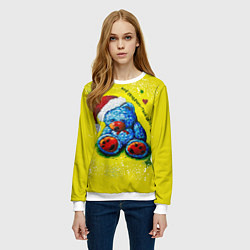 Свитшот женский Мишка: моё сердечко - твоё сердечко, цвет: 3D-белый — фото 2