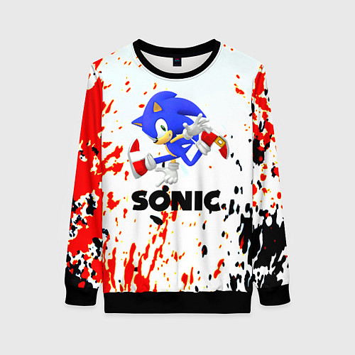 Женский свитшот Sonic краски абстрактные / 3D-Черный – фото 1