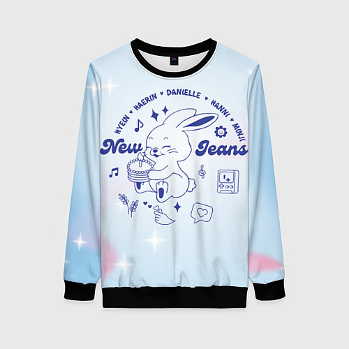 Женский свитшот Newjeans bunny / 3D-Черный – фото 1