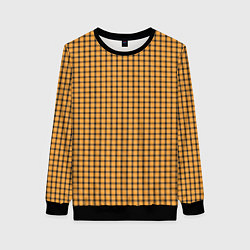 Свитшот женский Желто-черная клетка, цвет: 3D-черный