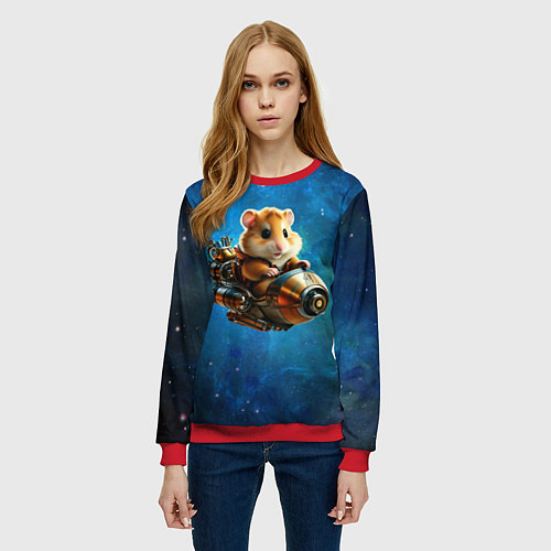 Женский свитшот Хомялёт / 3D-Красный – фото 3