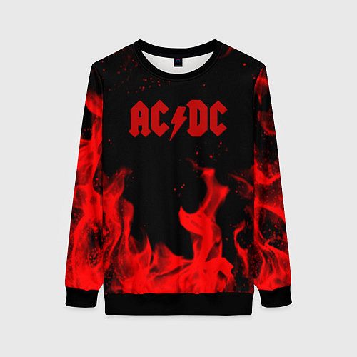 Женский свитшот AC DC огненный стиль / 3D-Черный – фото 1