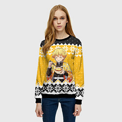 Свитшот женский Зеницу новогодний свитер, цвет: 3D-черный — фото 2