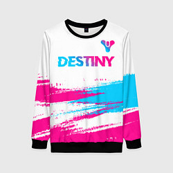 Женский свитшот Destiny neon gradient style посередине