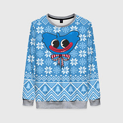Свитшот женский Huggy Wuggy christmas sweater, цвет: 3D-меланж