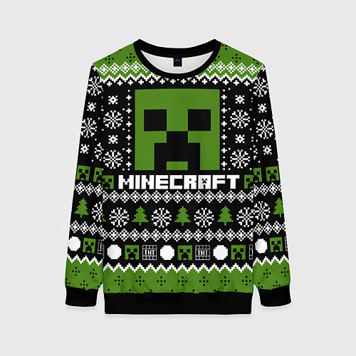 Женский свитшот Minecraft christmas sweater / 3D-Черный – фото 1