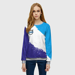 Свитшот женский Вольво - триколор, цвет: 3D-меланж — фото 2