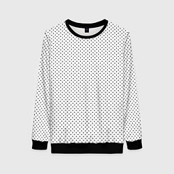 Свитшот женский Черный горох на белом фоне, цвет: 3D-черный