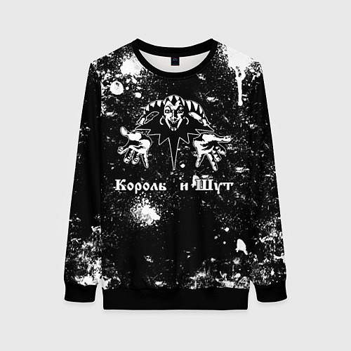 Женский свитшот Король и шут - черно-белый / 3D-Черный – фото 1